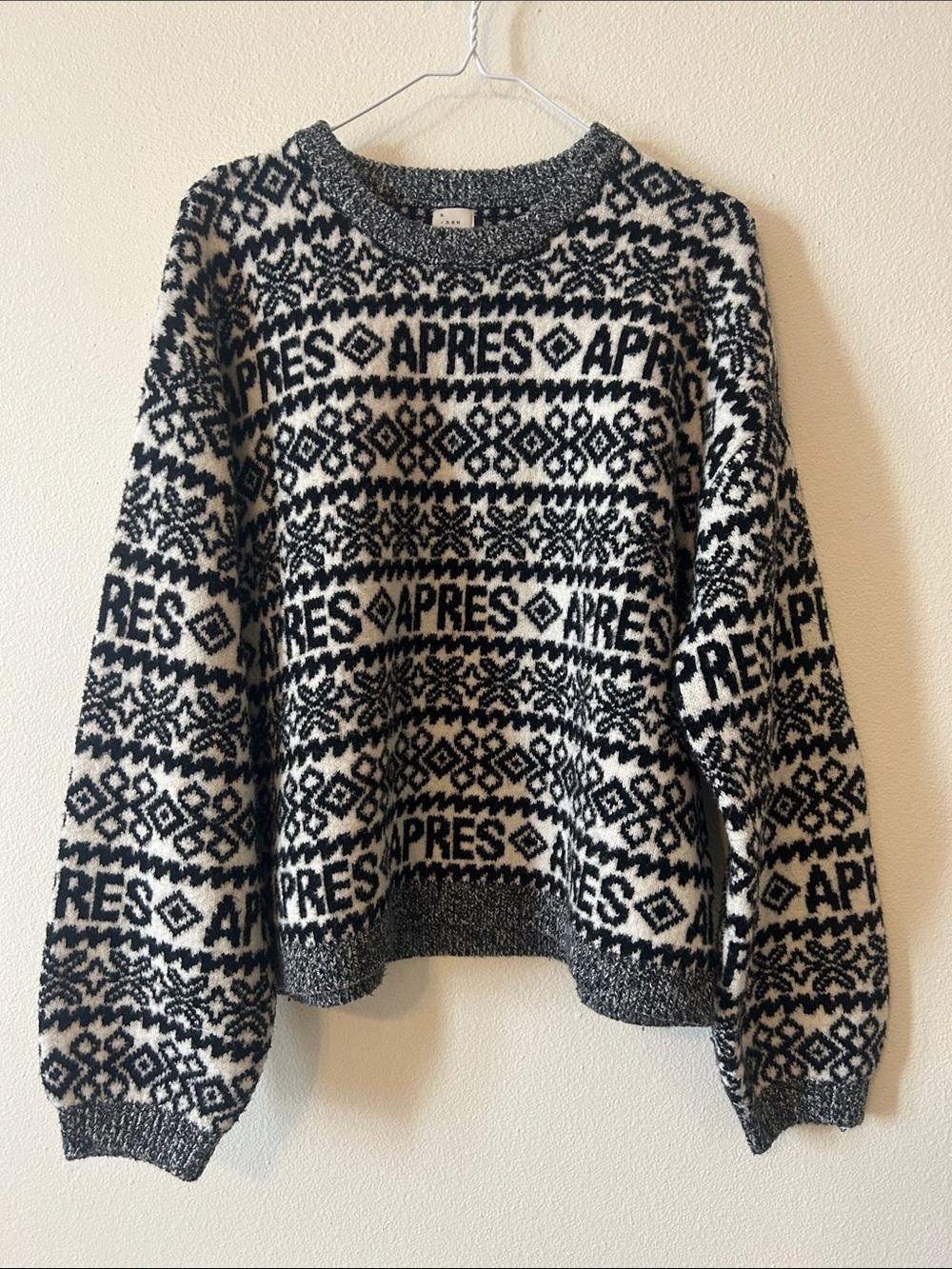 A New Day - Black & Cream Patterned Knit Sweater